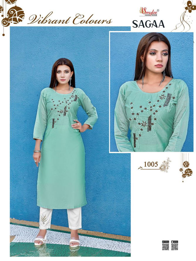 Smylee Sagaa Designer Ethnic Wear Designer Kurti With Bottom Collection